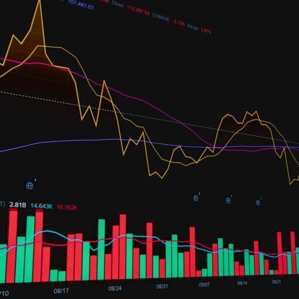 An analytical chart showcasing dynamic cryptocurrency market trends and data visualization.